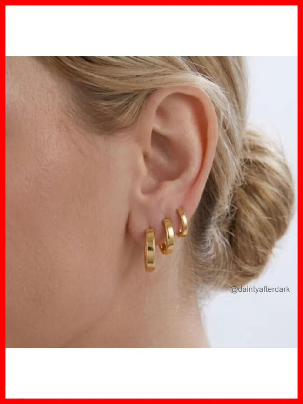 Set of 6 Small Huggie Hoop Earrings, 14K Gold Plated, Hypoallergenic
